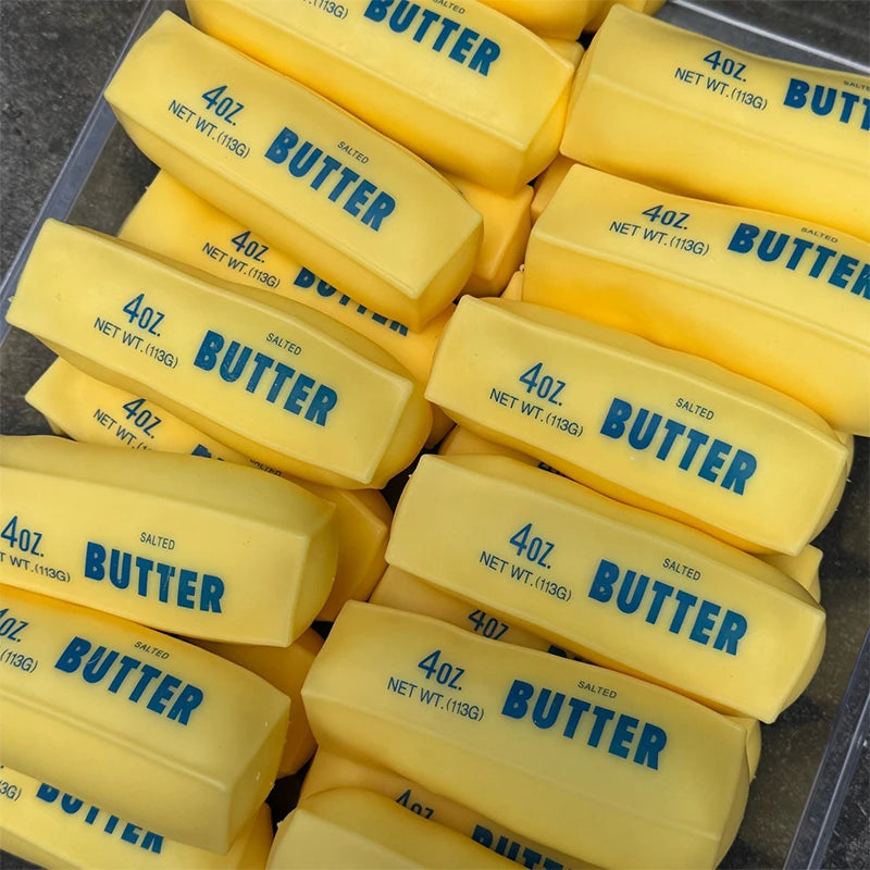 Butter Stick Squishy Stress Ball Fidget Toy Crunchy Squeeze Toy Round ...